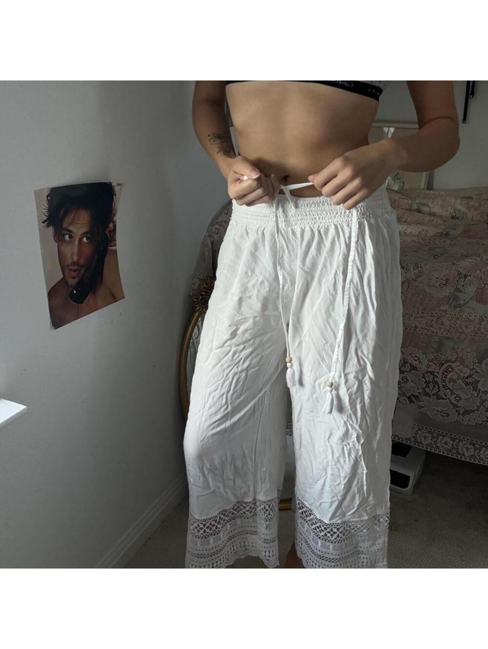 Free People Women's White Trousers